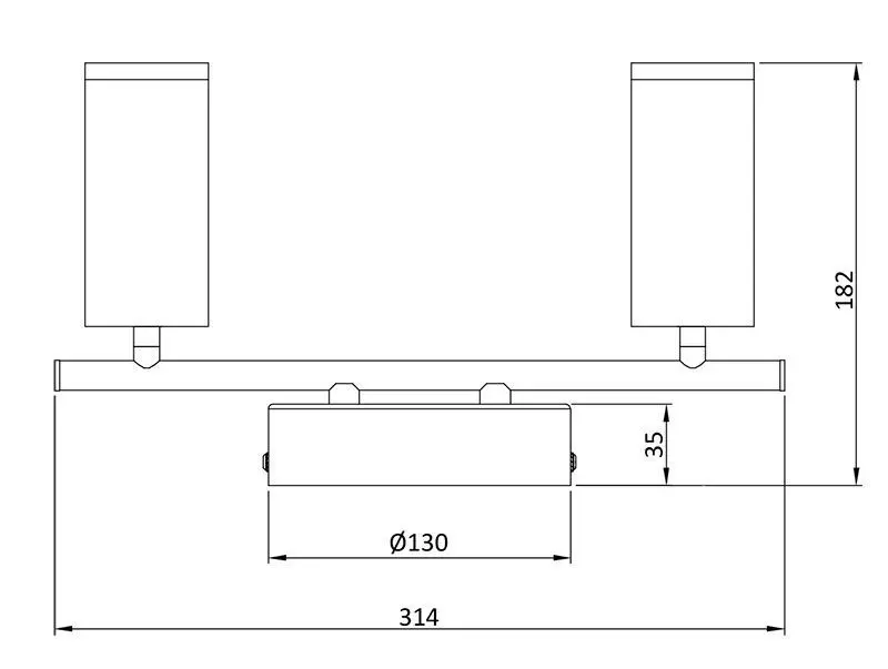 LED-Deckenleuchte Becrux II Profil silber 2-flammig
