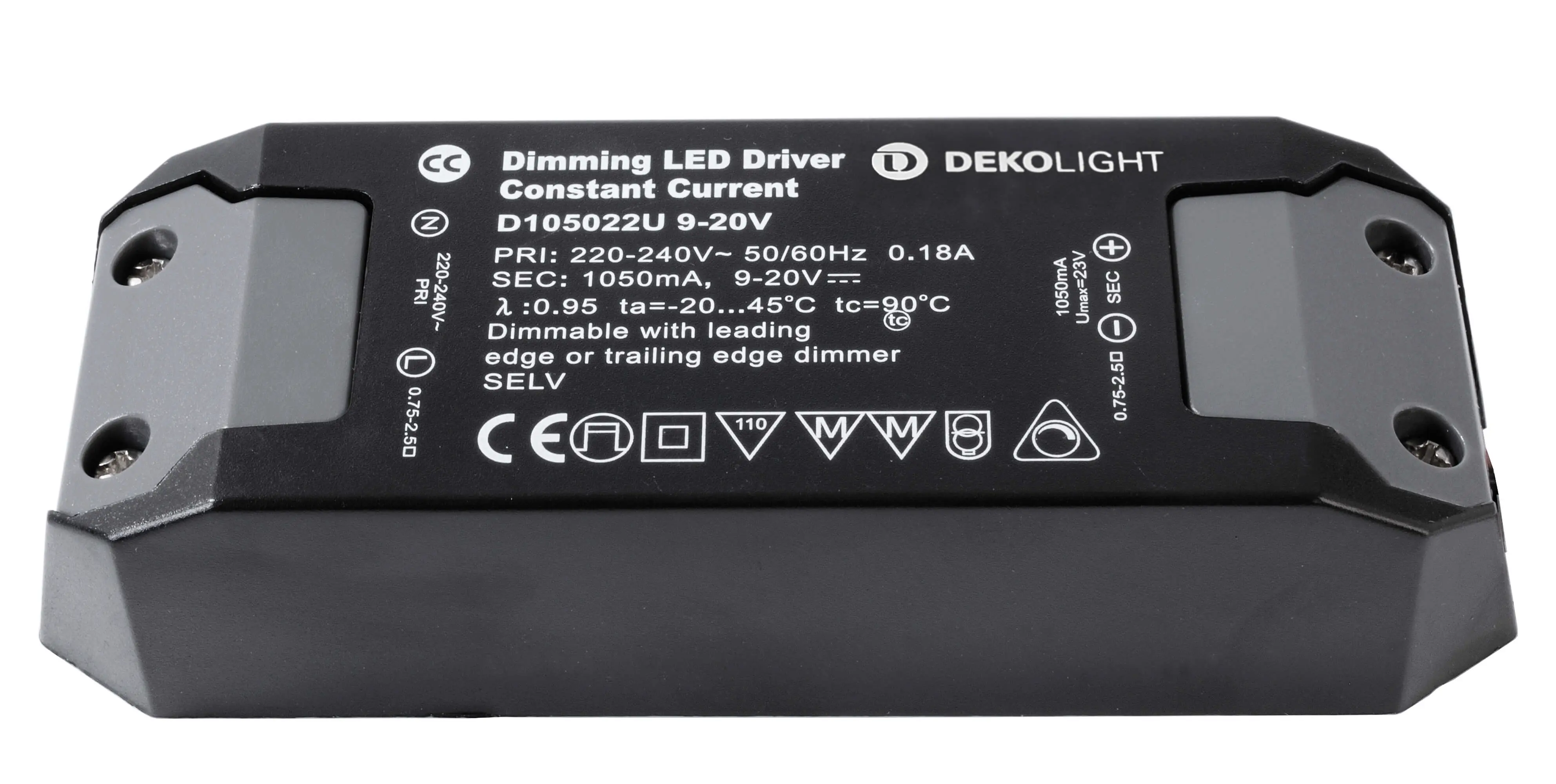 LED-Treiber Basic dimmbar DC/CC 9-20V, 9.8-22W, 1050mA