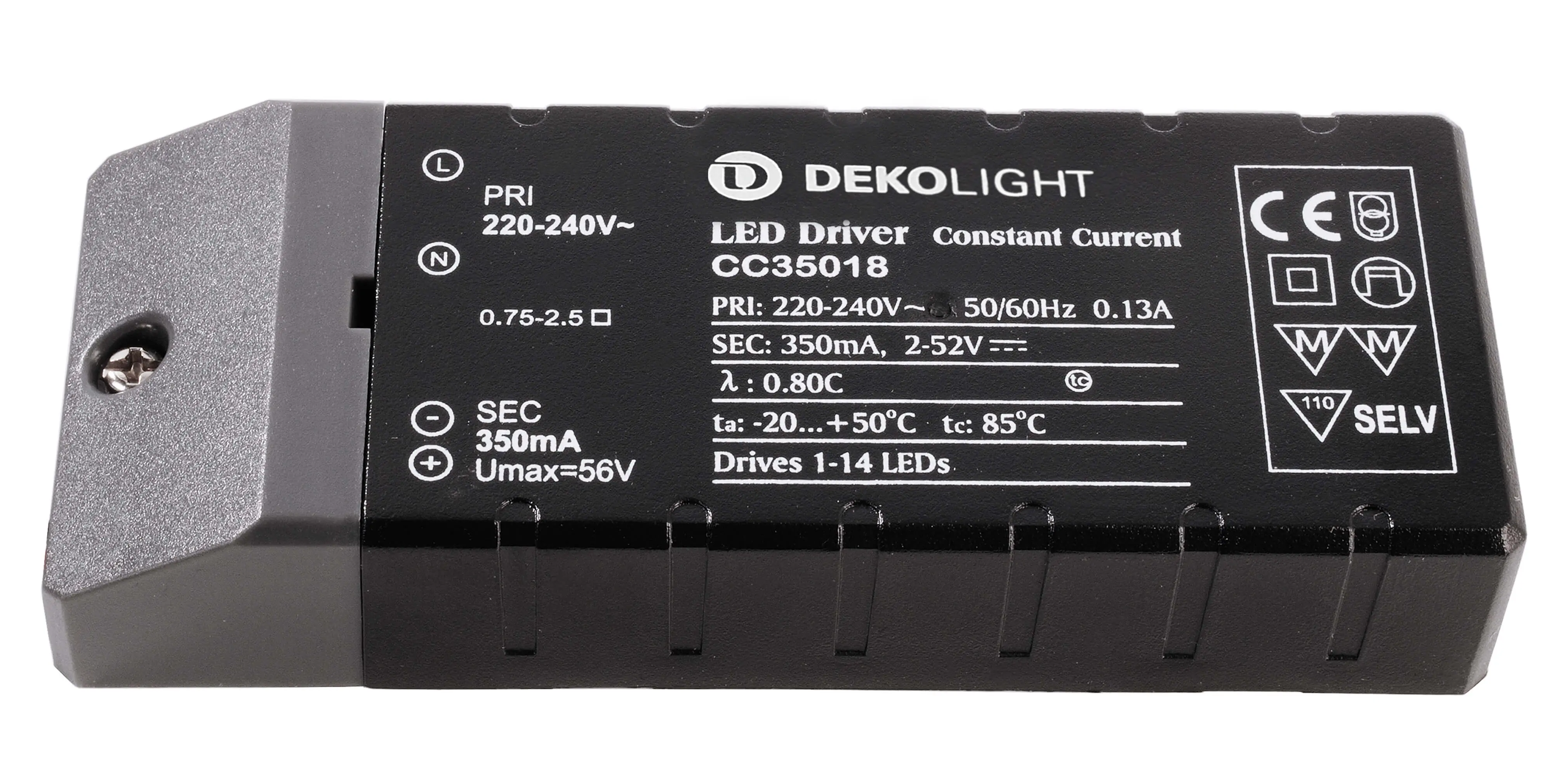 LED-Treiber Netzgerät Basic DC/CC 2-52V, 0.7-18W, 350mA