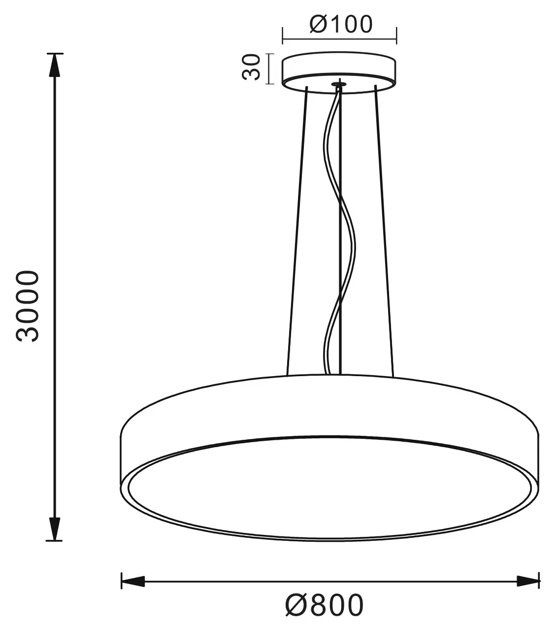 LED-Pendelleuchte Menkar 3000/4000K Ø 80cm schwarz