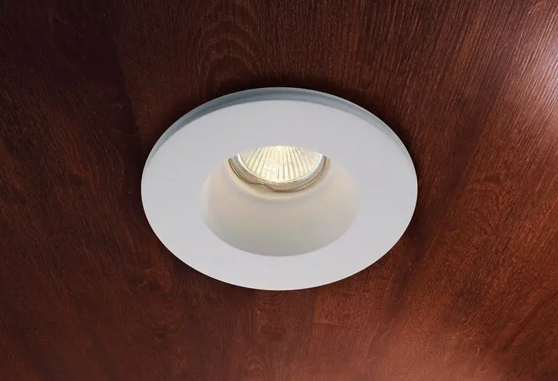 Einbaulampe Xeria aus Gips in weiß rund Ø13cm