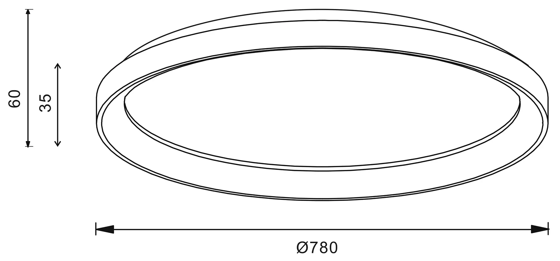 LED-Deckenleuchte Merope rund 3000/4000K Ø 78cm Kaffee